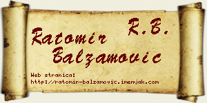 Ratomir Balzamović vizit kartica